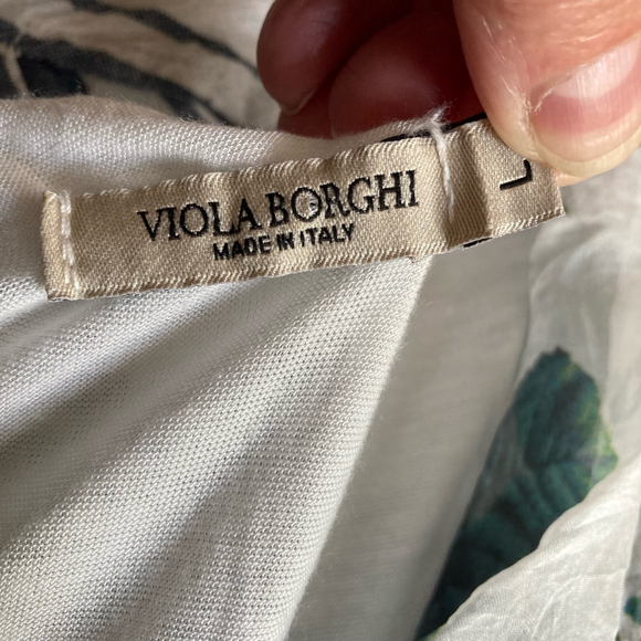 Women's Viola Borghi Floral Sheer Print Sleeveless Top White Size Large - Picture 12 of 13